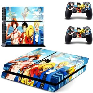 Kit sticker PS4 One Piece avec Sabo, Luffy et Ace pour console et manettes