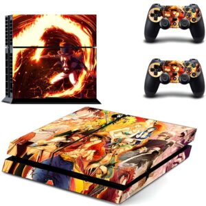 Sticker PS4 Mera Mera no Mi One Piece avec motifs flamboyants et couleurs vibrantes