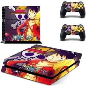 Sticker PS4 Luffy design One Piece vinyle couleurs vibrantes