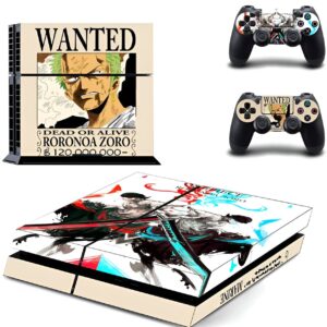 Stickers PS4 Zoro One Piece motif Wanted pour console et manettes