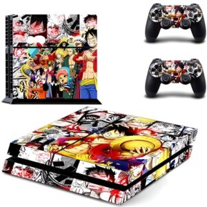 Stickers One Piece pour PS4 et manettes affichant Luffy et son équipage dynamique