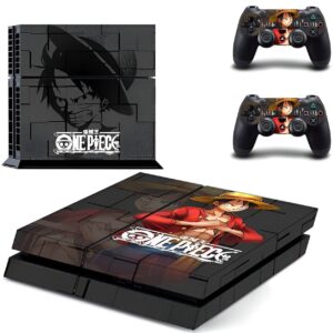 Stickers PS4 Luffy Jolly Roger One Piece design pirate console