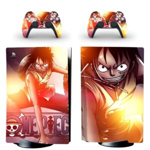 Stickers PS5 Luffy Rage Skin pour console et manettes avec design dynamique
