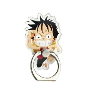 Support anneau téléphone One Piece Luffy design pirate avec rotation 360° et inclinaison réglable