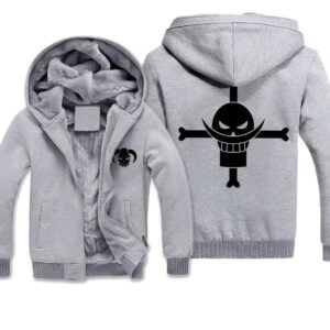 Sweat à capuche Barbe Blanche gris One Piece Yonko
