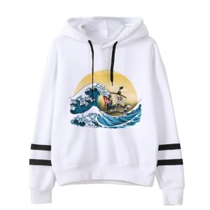 Sweat polyester avec bateau pirate inspire de l'équipage One Piece