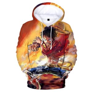 Sweat à capuche Luffy Mugiwara dynamique One Piece
