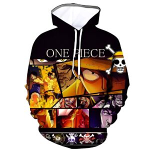 Sweat à capuche design One Piece Mugiwara équipage Chapeau Paille