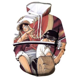 Sweat Luffy et Zoro design détaillé équipage One Piece