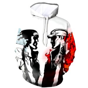 Sweat à capuche avec design Aokiji et Akainu affrontement Marineford One Piece