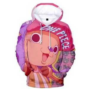 Sweat capuche One Piece avec impression du personnage Chopper et design coloré