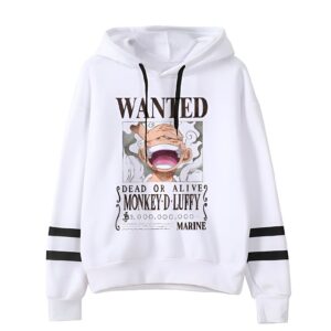 Sweat capuche avis recherche Luffy Gear 5 One Piece motif wanted