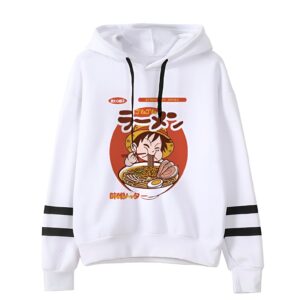 Sweat polyester Luffy mangeant ramen capitaine Mugiwara One Piece