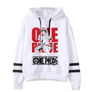 Sweat a capuche One Piece Luffy en polyester avec impression 3D du Chapeau de Paille