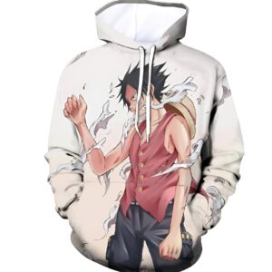 Sweat à capuche One Piece Luffy style combat