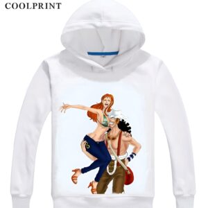 Sweat capuche Nami et Usopp One Piece duo, polyester, impression 3D