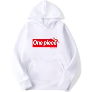 Sweat à capuche One Piece en coton polyester, disponible en plusieurs coloris