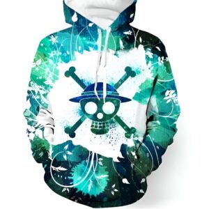 Sweat à capuche avec motif Chapeau de Paille Mugiwara impression 3D Canvas