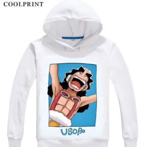 Sweat polyester Usopp heureux Mugiwara One Piece capuche reglable