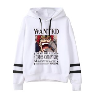Sweat capuche wanted Eustass Kid One Piece motif avis recherche