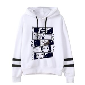 Sweat capuche équipage One Piece manga Mugiwara motif groupe