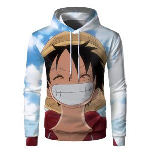 Hoodie polyester avec le sourire emblématique de Monkey D Luffy One Piece