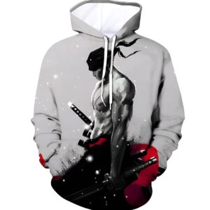Sweat hoodie Roronoa Zoro Sabreur épéiste, design One Piece impression FLEX