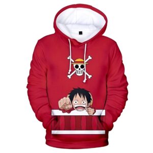 Sweat à capuche Luffy impression digitale 3D univers One Piece