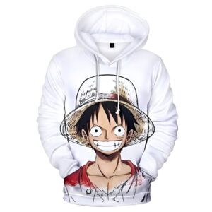 Sweat polyester avec impression 3D Canvas de Monkey D. Luffy capitaine Mugiwara One Piece