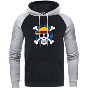 Sweat à capuche One Piece avec emblème Mugiwara impression digitale