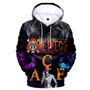 Sweat One Piece Ace avec impression digitale design Second Commandant