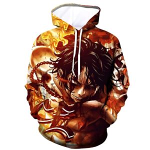 Sweat fraternité Ace et Luffy One Piece coton souple