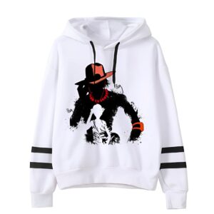 Sweat capuche silhouette Portgas D Ace One Piece motif ombre