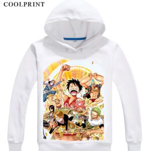 Sweat polyester One Piece avec équipage du Chapeau de Paille en impression 3D
