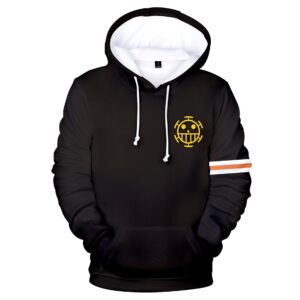 Sweat à capuche design Jolly Roger Trafalgar Law Heart Pirates
