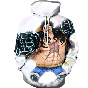 Sweat à capuche avec motif Luffy Gear 4 Boundman inspiré du manga One Piece
