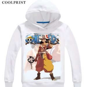 Sweat capuche One Piece Usopp polyester, impression 3D devant