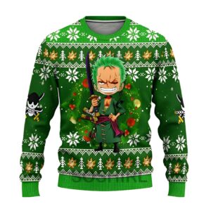 Sweat de Noel Zoro One Piece impression 3D Santoryu coton polyester