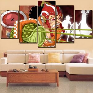 Tableau mural One Piece Usopp tireur d'élite 5 pièces toile coton-lin