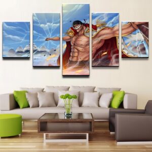 Tableau mural Barbe Blanche cinq panneaux canvas One Piece décoration pirate