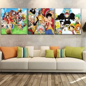 Tableau triptyque 3 pièces de l'Équipage du Chapeau de Paille One Piece