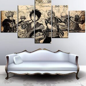 Tableau mural One Piece Supernova génération 5 pièces toile coton-lin