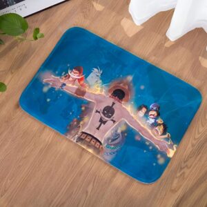 Tapis de bain Ace antidérapant peluche douce One Piece Whitebeard Pirates