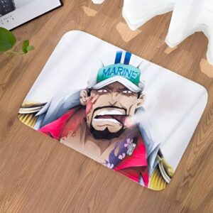 Tapis de bain One Piece Sakazuki Akainu Marine peluche douce antidérapant
