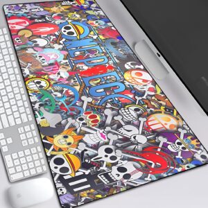Tapis de bureau grand format Jolly Roger équipages One Piece