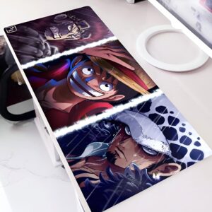 Tapis bureau Supernovas Luffy Kid Law One Piece design dynamique