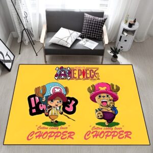 Tapis peluche One Piece motif Chopper design expressif collection manga