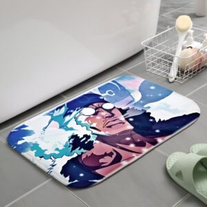 Tapis de douche One Piece Aokiji antidérapant avec design soigné de l'ancien amiral