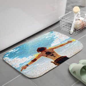 Tapis de douche One Piece avec Portgas D. Ace, design antidérapant manga