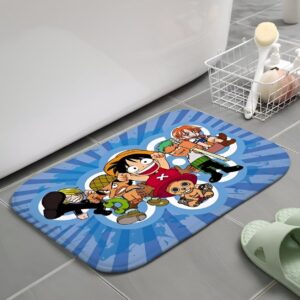 Tapis de douche enfant au design chibi des personnages One Piece Nakama